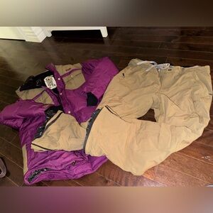 Orage snowsuit Purple and Tan Outdoor Jacket and Pants Set